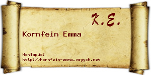 Kornfein Emma névjegykártya
